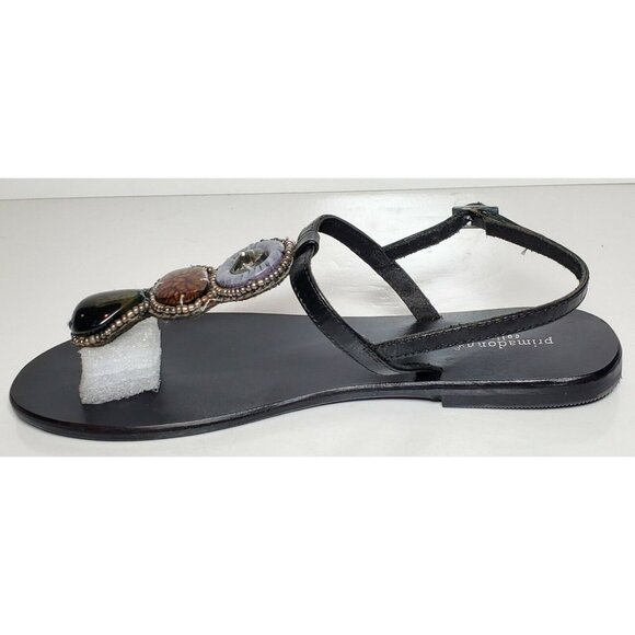 PRIMADONNA COLLECTION WOMEN SANDALS SIZE EURO 38 NEW IN BOX BLACK W/ BEADS 99010 - Picture 3 of 12
